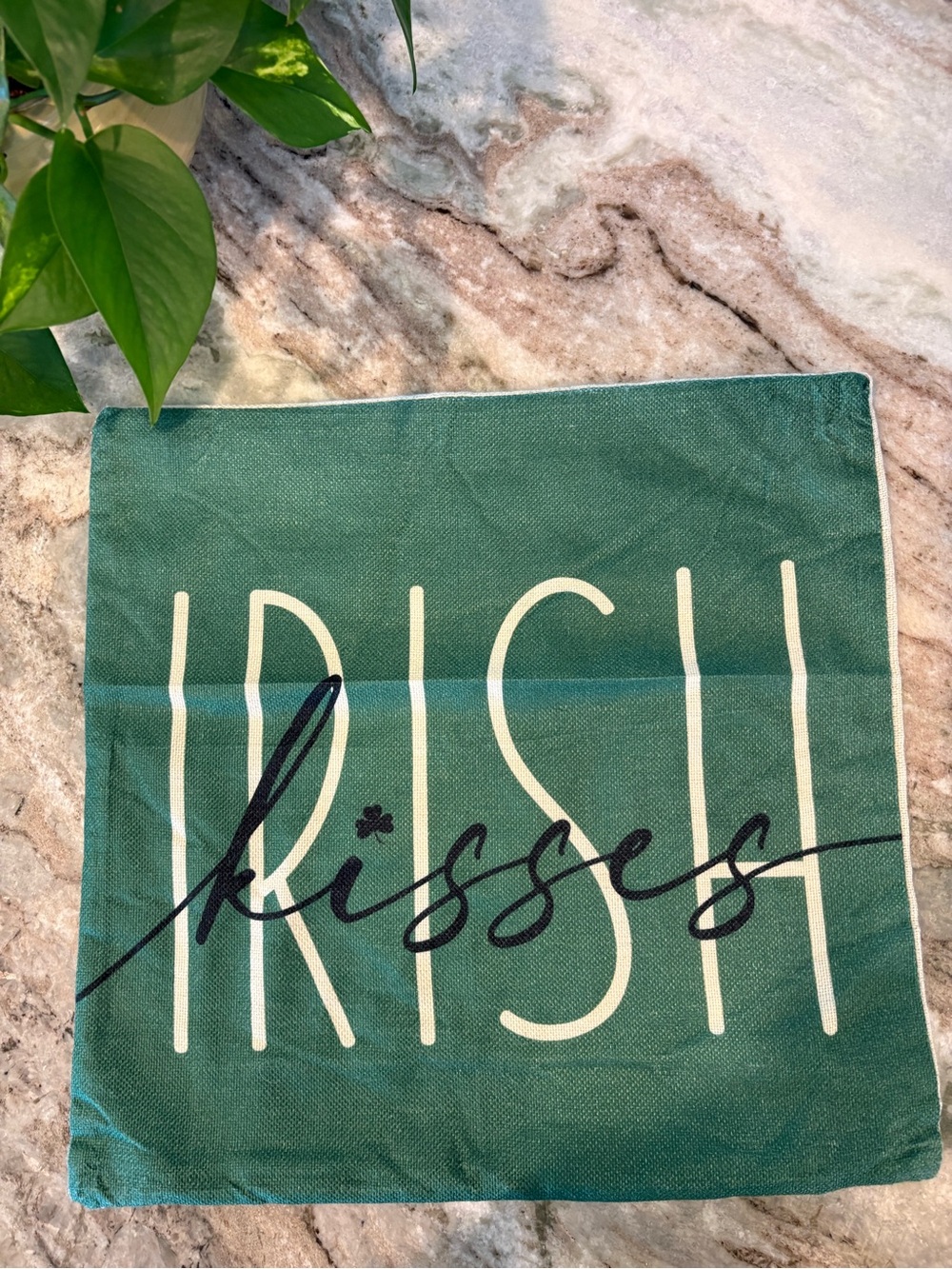 Green 'Irish Kisses' & “lucky” Decorative Throw Pillow Covers
